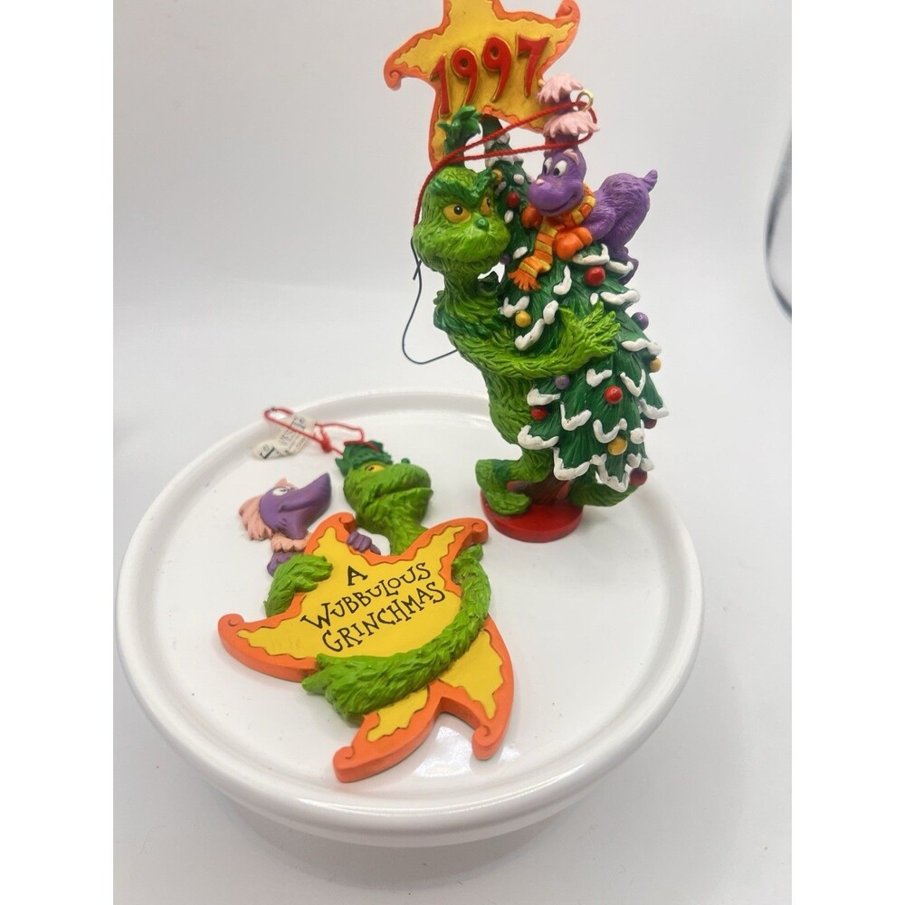 1997 Wubbulous World Dr Seuss Ornament Lot Cat Hat Grinch Whozit Midwest Boxes